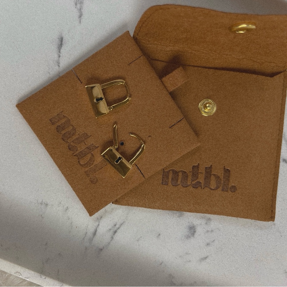 18k Gold Plated Lock Earrings